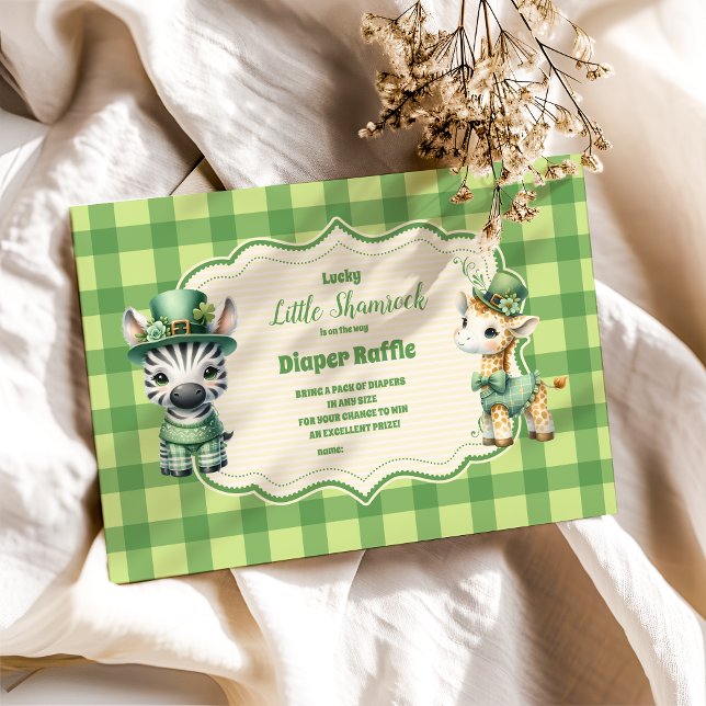 Cartão De Informações Safari Animlas Lucky Little Shamper Diapper Raffle (Criador carregado)