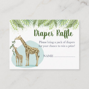 Cartão De Informações Safari Giraffe Deixa a Fralda Chá de fraldas Raffl