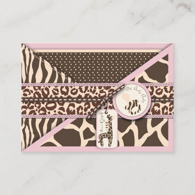 Cartão De Informações Safari Girl Lembreder Notecard (Frente)