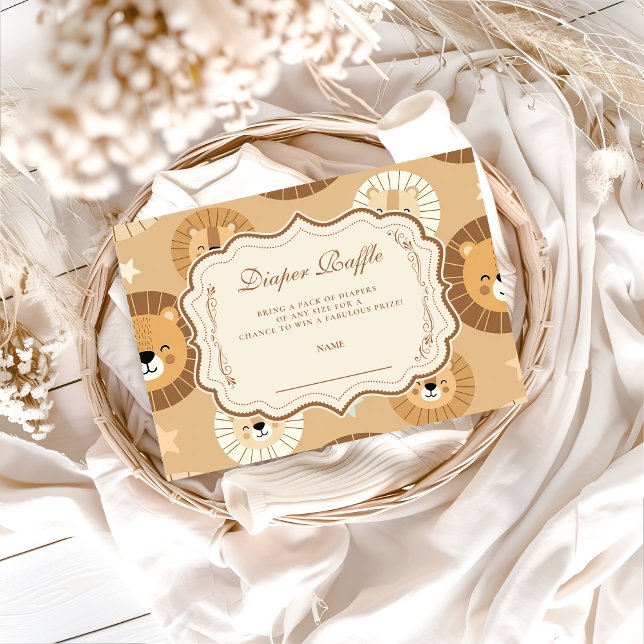 Cartão De Informações Safari Lion Diapper Raffle (Criador carregado)