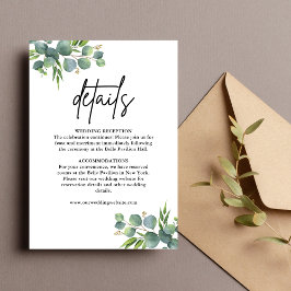 Cartão De Informações Sage Eucalyptus Woodland Detalhes Do Casamento