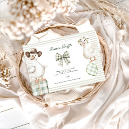 Cartão De Informações Sage Gingham Silly Goose Diapper Raffle