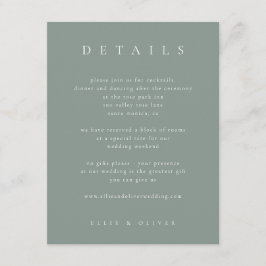 Cartão De Informações Sage Green Boho Detalhes Sobre Casamento Moderno