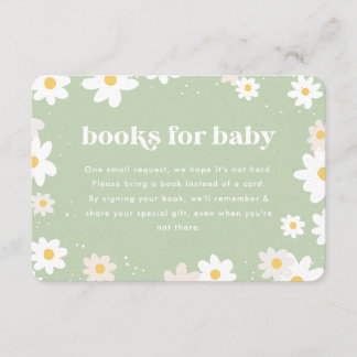 Cartão De Informações Sage Green Books for Baby Daisies