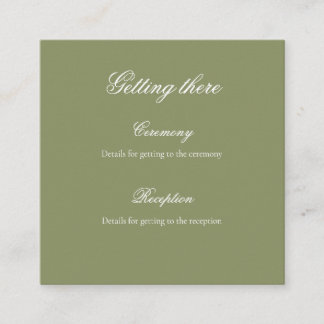 Cartão De Informações Sage Green Floral Wedding Gift Tag