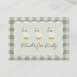 Cartão De Informações Sage Green Gingham Buffalo Check Baby Shower Linen
