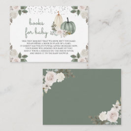 Cartão De Informações Sage Green Pumpkin Floral Fall Book Request