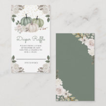 Sage Green Pumpkin Floral Fall Fralda Raffle