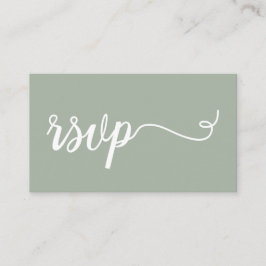 Cartão De Informações Sage green script Details Wedding website QR code