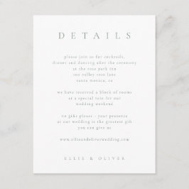 Cartão De Informações Sage Green & White Boho Details Wedn Modern