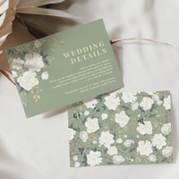 Sage Green White Chinoiserie Detalhes do Casamento