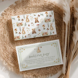 Cartão De Informações Sage Green Woodland Animals Books for Baby Card