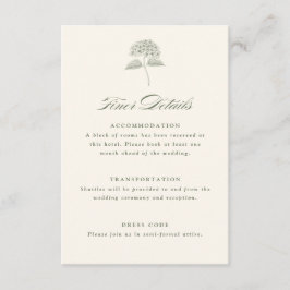 Cartão De Informações Sage Hydrangea Vintage Wedding Details