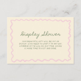 Cartão De Informações Sage Pink Whimsical Handwritten Display Shower