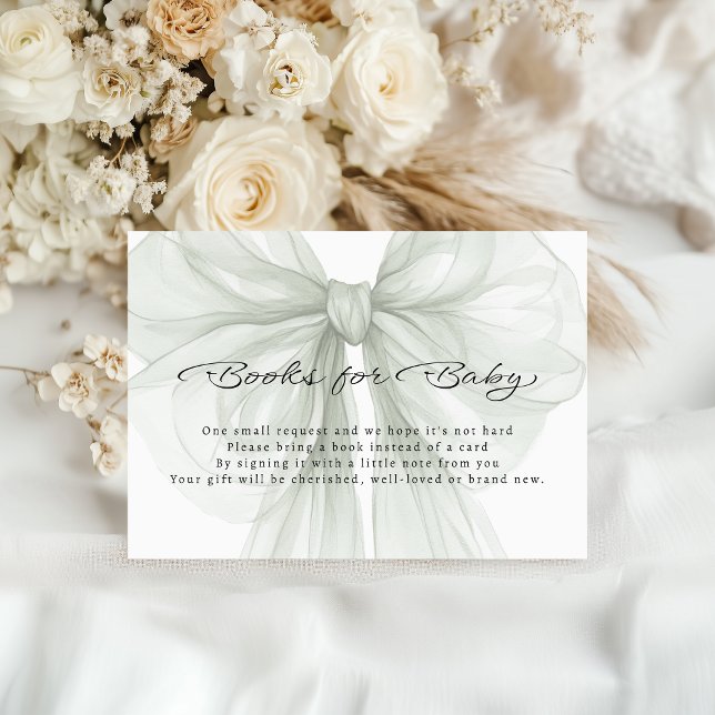 Cartão De Informações Sage Sheer Bow Books for Baby Insert (Criador carregado)