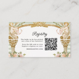Cartão De Informações Sage Stripe Bridal Shower Registry Card 