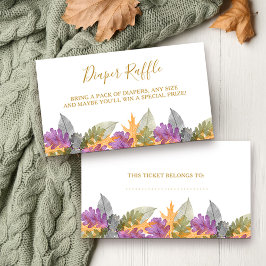 Cartão De Informações Saída de outubro da Fralda chá de fraldas Raffle