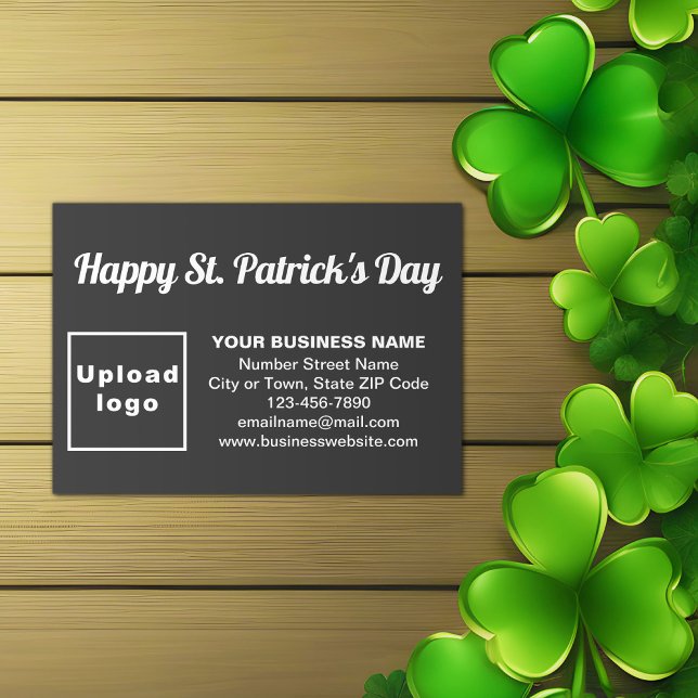 Cartão De Informações Saint Patrick Saudação a Preto (Black Saint Patrick business enclosure card)