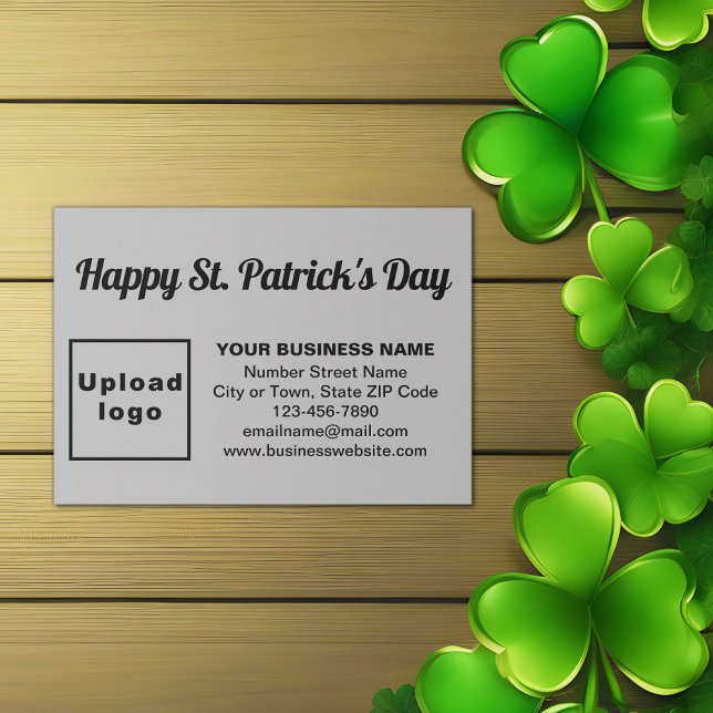 Cartão De Informações Saint Patrick Saudação às Cinzas (Gray Saint Patrick business enclosure card)