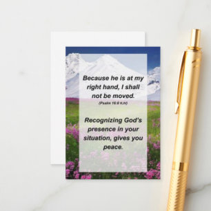 Cartão De Informações Salmo 16:8 Porque ele está na minha mão direita,