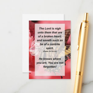 Cartão De Informações Salmo 34:18 O Senhor está perto deles que são