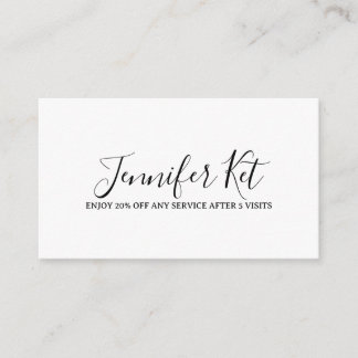 Cartão De Informações Salon spa business discount offer website visits a