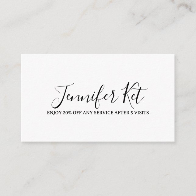 Cartão De Informações Salon spa business discount offer website visits a (Frente)