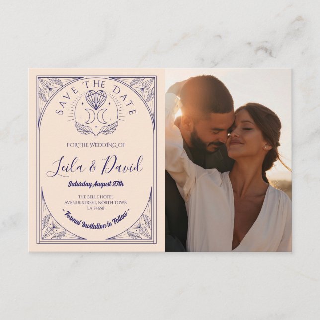 Cartão De Informações Salve O Casamento Da Lua De Tarot Crystal (Frente)