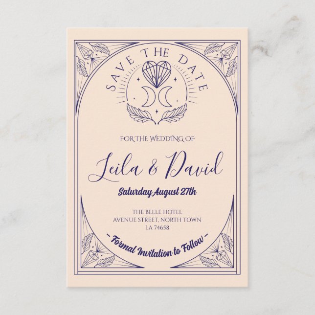 Cartão De Informações Salve O Casamento Da Lua De Tarot Crystal (Frente)