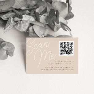 Cartão De Informações Sand   Script Watermark QR Code RSVP