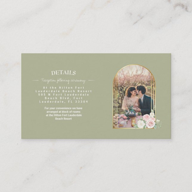 Cartão De Informações Sangue De Rosa, Rosa E Branco, Escuros (Frente)