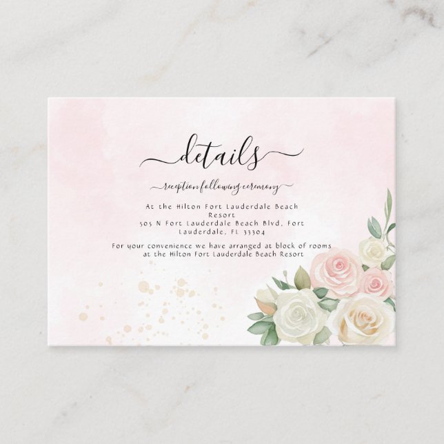 Cartão De Informações Sangue Sujo Rosa Rosa Rosa Rosa Rosa Rosa Rosa Ros (Frente)