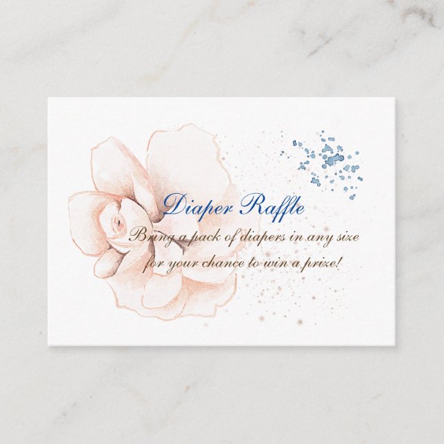 Cartão De Informações Sangue Whimsical: Aquarela Elegante (Frente)