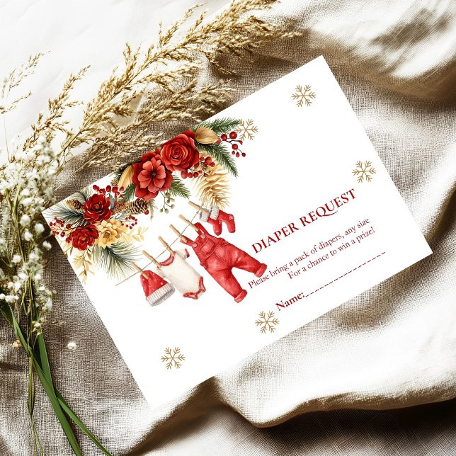 Cartão De Informações Santa Baby Holiday Winter diaper raffle request (Criador carregado)