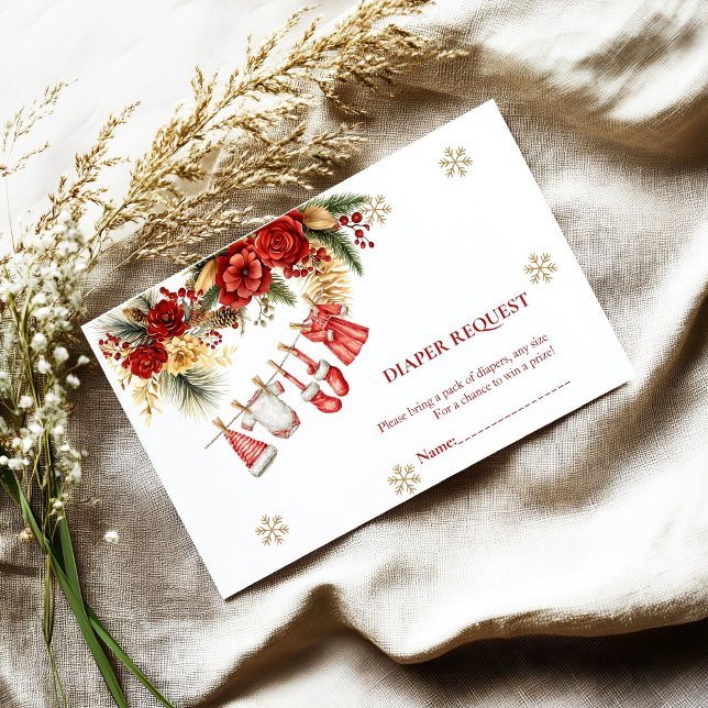Cartão De Informações Santa Baby Holiday Winter diaper raffle request (Criador carregado)