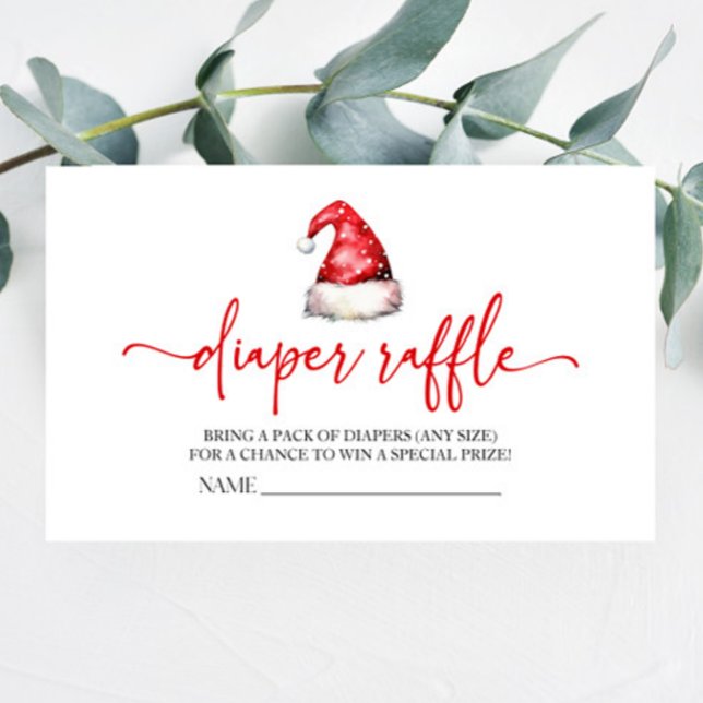 Cartão De Informações Santa Hat Fralda de Natal Raffle (Criador carregado)