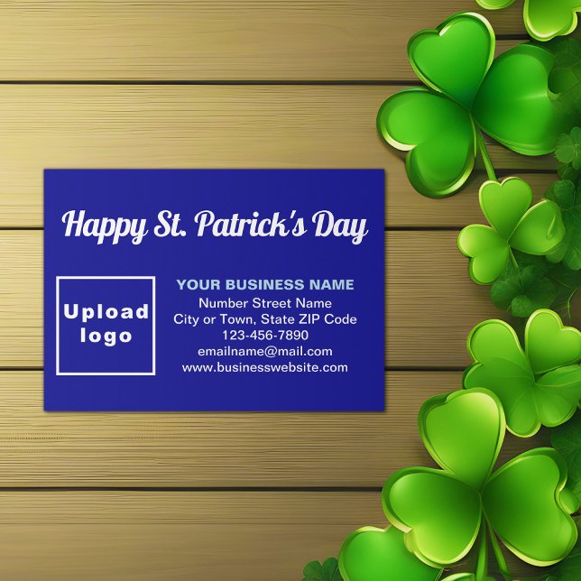 Cartão De Informações Santa Patrick Saudação Azul (Blue Saint Patrick business enclosure card)