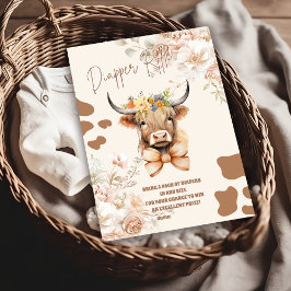 Cartão De Informações Santa Vaca Verde Highland Cow Diapper Raffle