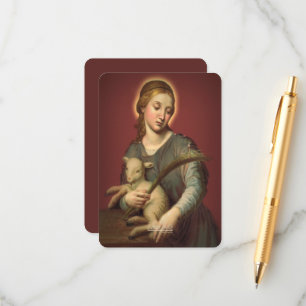 Cartão De Informações Santo Agnes de Roma com Oração
