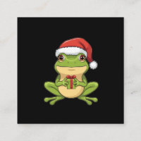 Sapo de Natal Fofo com Chapéu de Papai Noel Segura