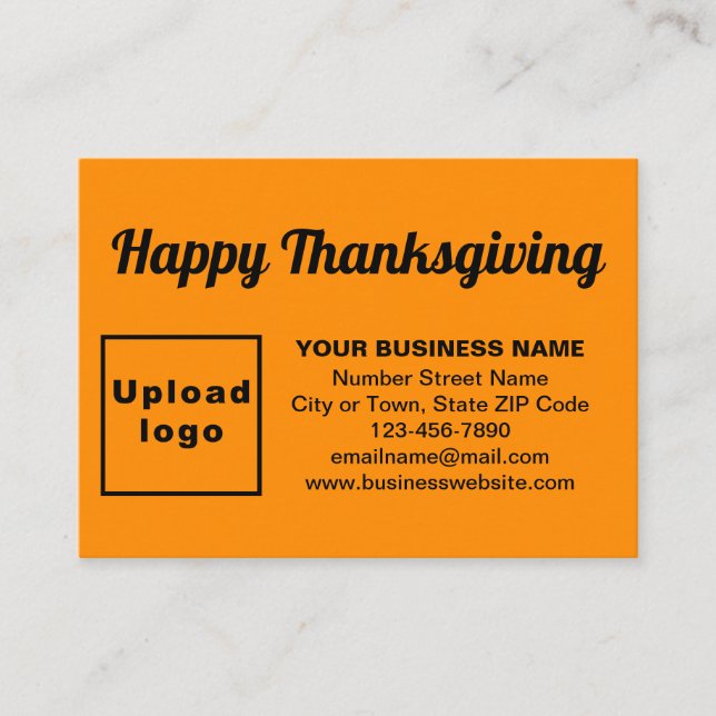 Cartão De Informações Saudação de Ação de Graças a Laranja (Frente)