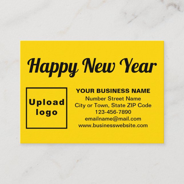 Cartão De Informações Saudação de Ano Novo de Negócios em Amarelo (Frente)