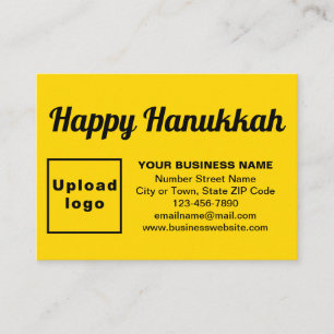 Cartão De Informações Saudação de Hanukkah de Negócios em Amarelo