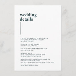 Cartão De Informações Schlicht modern Weiß, Teal  Details