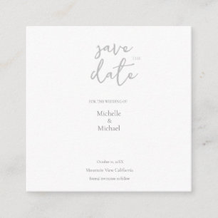 Cartão De Informações Script Calliographic Wedding Modern Save the Date