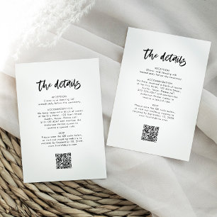 Cartão De Informações Script Casual Chic   Detalhes do casamento