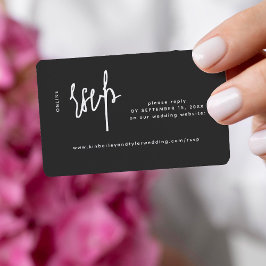 Cartão De Informações Script casual do casamento negro moderno online rs