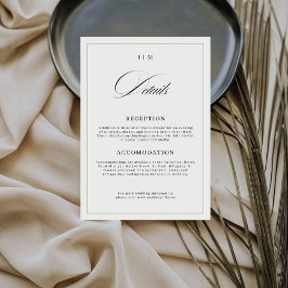 Cartão De Informações Script de Caligrafia Elegante Monograma Detalhe do