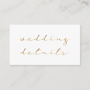 Cartão De Informações script de efeito Dourado, branco detalhado