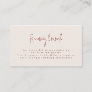 Cartão De Informações Script Font Terracotta & Cream Posto Wedch Brunch